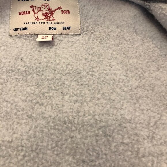 True Religion Cropped Track Jacket Full Zip Fleece Sweatshirt - Picture 8 of 12